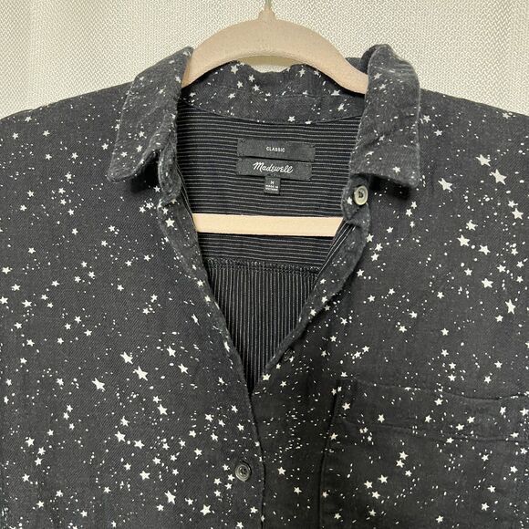 Madewell Oversized Ex-Boyfriend Shirt In Star Print Button Down Women's Size M - Picture 5 of 16